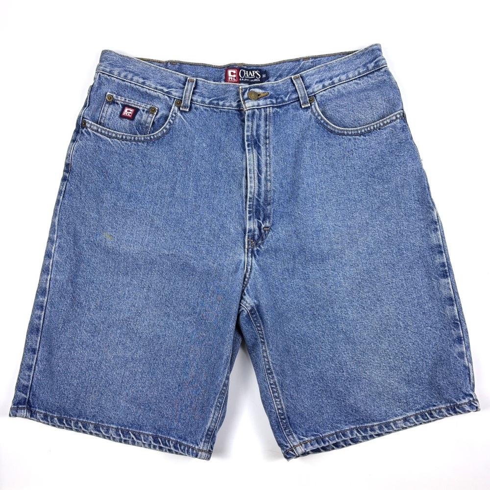 VTG 90s Y2k Chaps Ralph Lauren Jean Shorts Mens Sz 36 New Dark Stone Jorts Baggy
